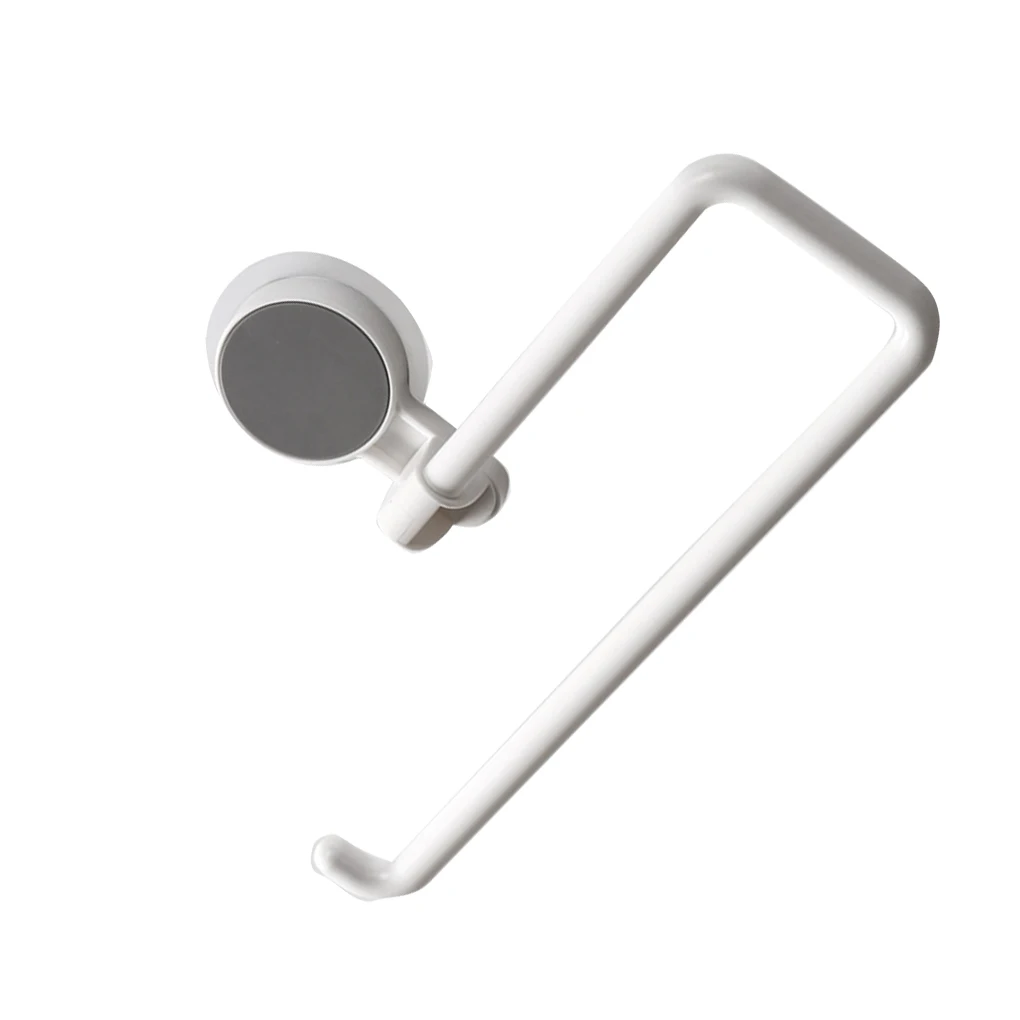 Toilet Paper Holder Kitchen Towel Hook Bathroom Sucker Rack Rotatable Wall-mounted Roll Paper Shelf Organizer
