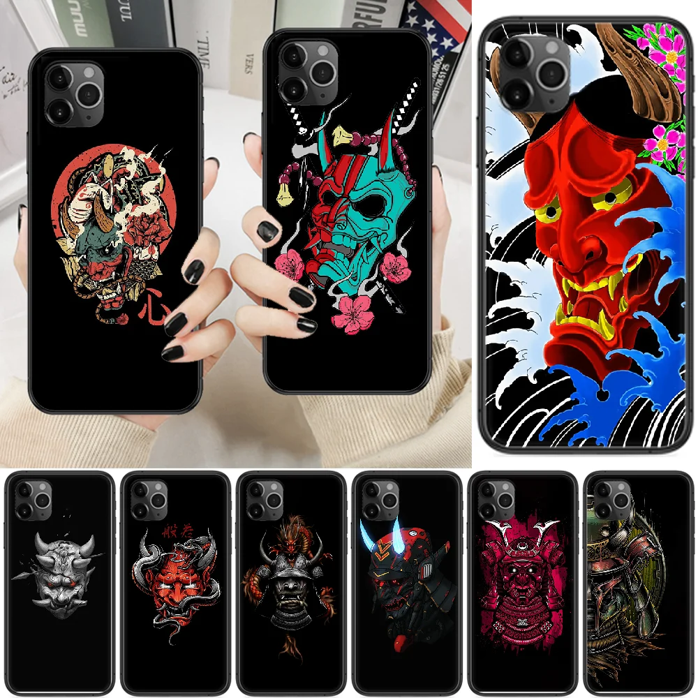 Японская Маска самурая Oni чехол для телефона корпус iphone 5 5s se 2 6 6s 7 8 12 mini plus X XS XR 11 PRO