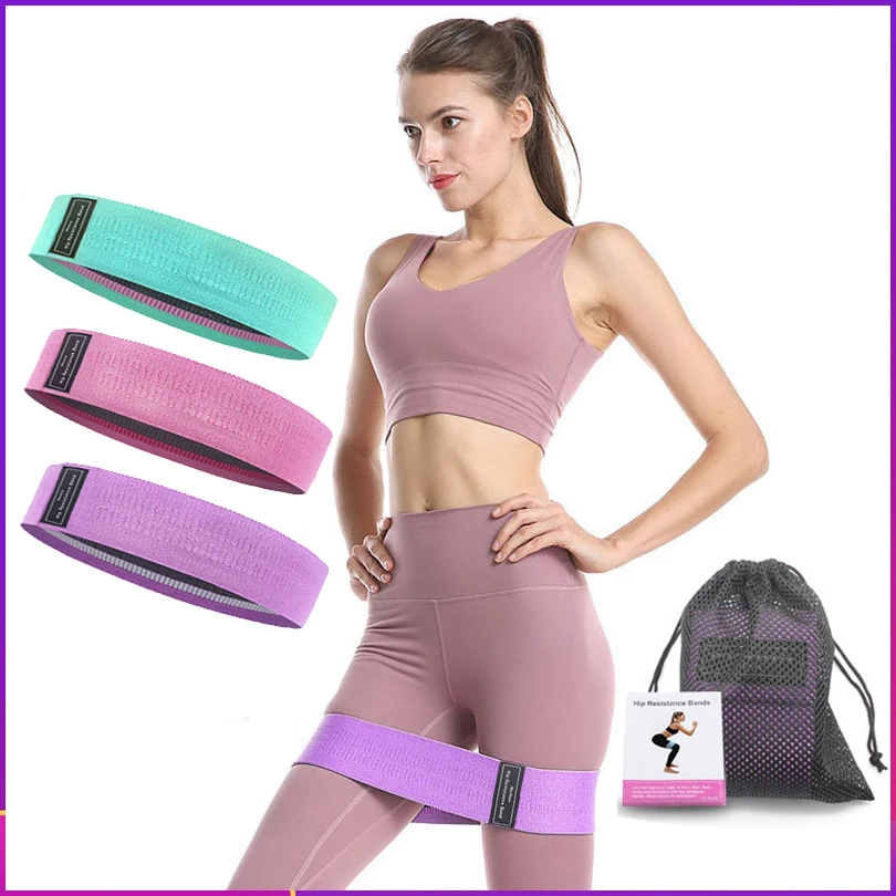 Buen trato Conjunto de Bandas de resistencia para entrenamiento, banda deportiva de goma elástica para glúteos, equipo de Fitness para Yoga, entrenamiento de gimnasia, Bandas elásticas de tela mlKz3R1QY