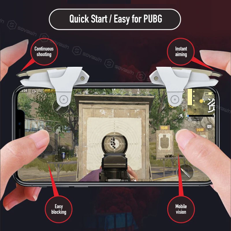 SOVAWIN PUBG мобильный Геймпад контроллер стрелок огонь Кнопка L1 R1 триггер джойстик Aim ключ игровой коврик для iPhone для Android