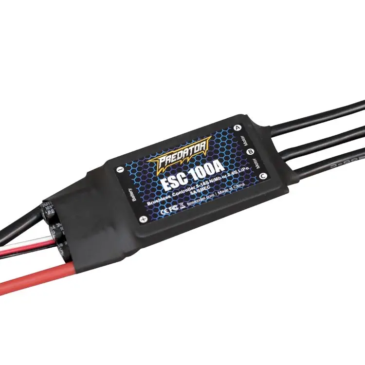 FMS Хищник 100A бесщеточный ESC электронный Скорость контроллер Модернизированный 6S 5A UBEC переключатель режима XT60 для FPV RC самолет запасные части