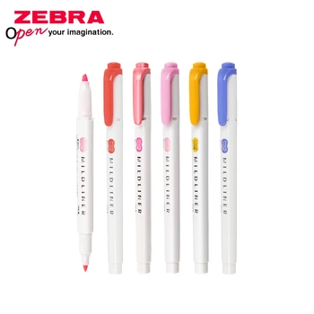 

ZEBRA Highlighter Mildliner Double-headed Light Color Fluorescent WKT7 Student Handbook Stationery Make Notes Outline
