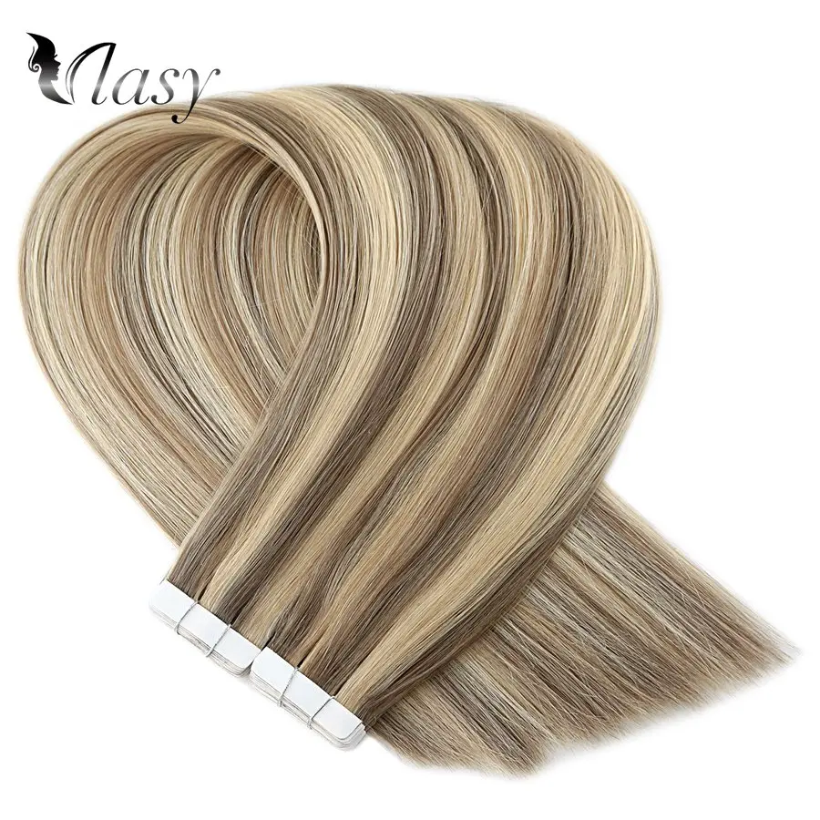 Vlasy 16 'ཐ'' 24 ''Волосы Remy на ленте для наращивания цвет пианино прямые волосы с двойным нарисованным