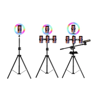 

Amazon Hot Selling 8 Inch 10 inch Ring light Makeup Selfie Ring with Tripod Stand Multicolor for Smartphone Video Led Ring light