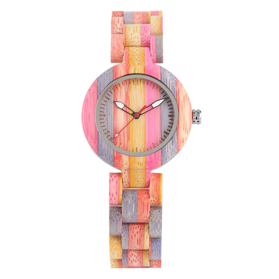 model 1 only watch Светящийся дисплей со стрелкой деревянные кварцевые часы женские очаровательные красочные бамбуковые деревянные женские браслет-часы Элегантные женские наручные часы - Цвет: model 1 only watch