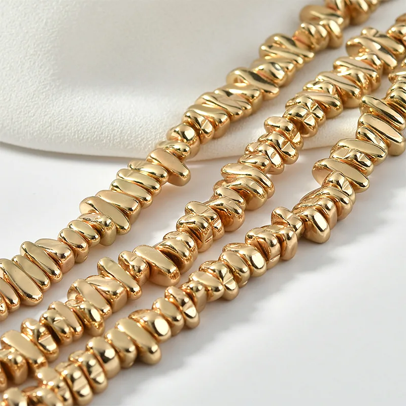 Gold Plated Hematite Gravel Spacer Beads