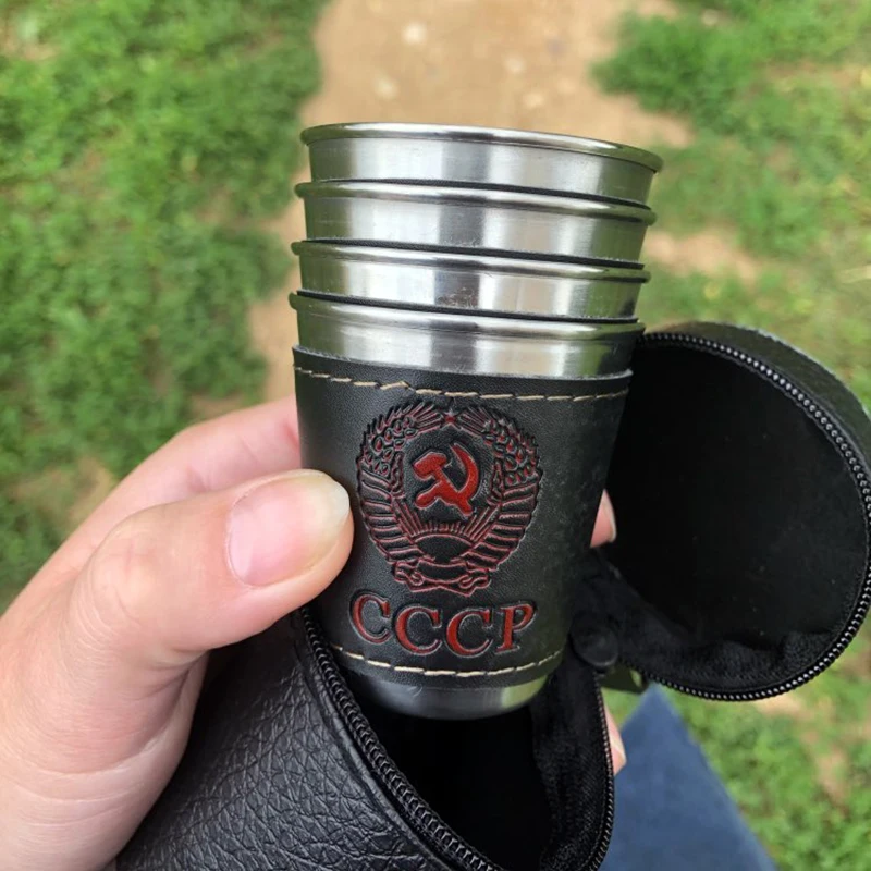 4Pcs/Lot 70ml Stainless Steel Camping Cup Tableware Drinking Water Cups Coffee Tea Beer Mug Travel Outdoor Camping Picnic Hiking