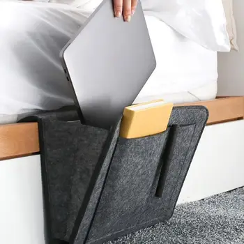 

Felt Bedside Storage Bag Organizer Bed Desk Bag Sofa TV Remote Control Hanging Caddy Couch Storage Organizer Bed Holder Pockets