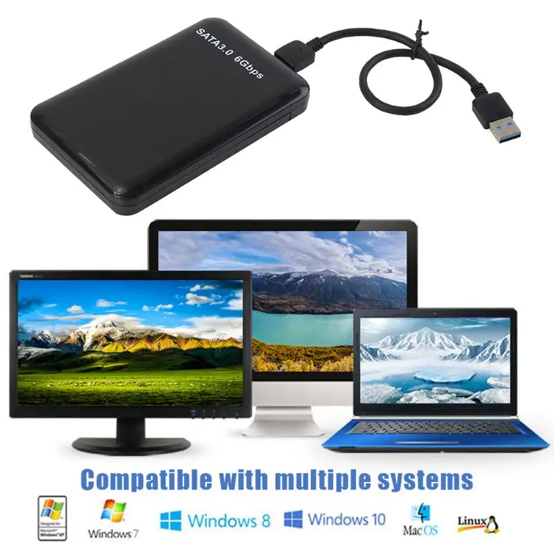 Чехол для жесткого диска VODOOL 2,5 дюйма с адаптером USB3.0 на SATA 3,0, жесткий диск для внешнего корпуса, чехол для внешнего жесткого диска HD