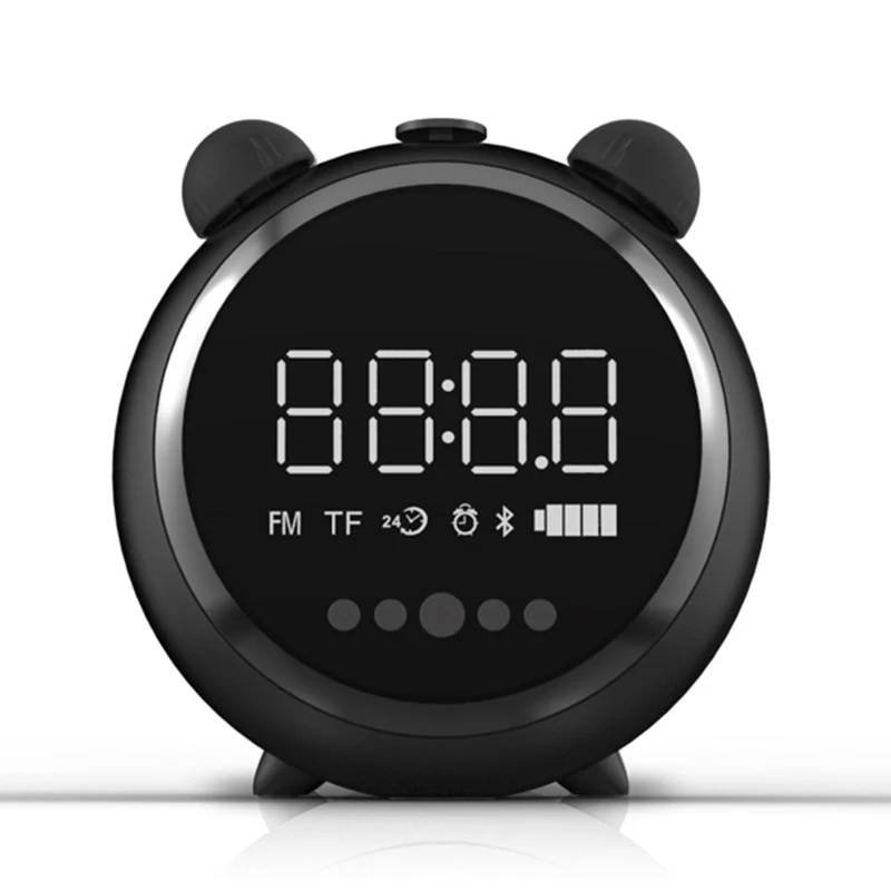 KR-8100 беспроводной динамик Bluetooth 5,0 цифровой светодиодный дисплей Будильник ночник FM Радио стерео Бас Сабвуфер Hi-Fi динамик