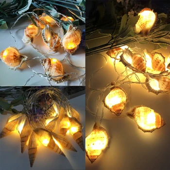 

Nature Shell LED Garland Christmas Fairy String Lights Warm White String Light String Battery Power LED Home Lighting