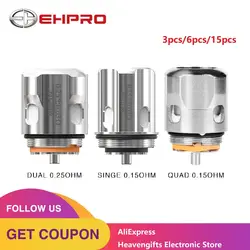 3 шт. 15 шт. оригинальный Ehpro Raptor Сменная сетка катушка 0.15ohm/0.2ohm E-Койл электронной сигареты голова море, трава материал для Ehpro Raptor танк