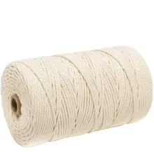 3 мм 200 м прочный белый хлопковый шнур натуральный бежевый витой шнур плетение из веревок Макраме шнура DIY ручной работы домашнего декоративного питания
