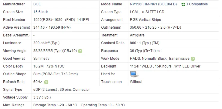 NV156FHM-N61 0