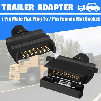 

12V 2pcs 7 Pin Flat Male Flat Female Trailer Adaptor Connector AU Plug Trailer Connection for Car Caravan Ship Truck
