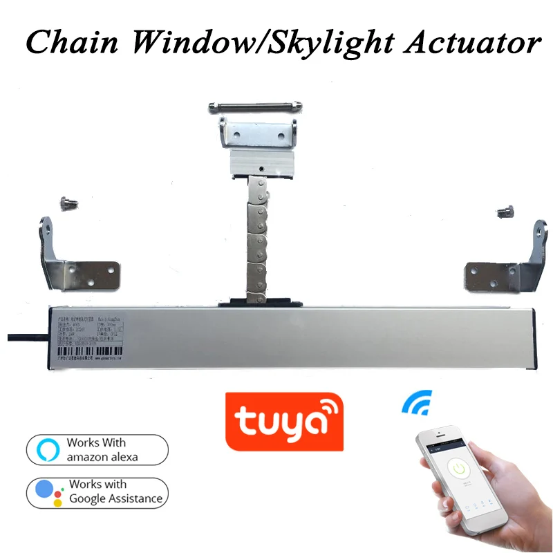 3 línea AC220V Wifi inteligente ventana abridor Tuya motorizado cadena abridor ventana actuador tragaluz abatible invernadero casa automatización