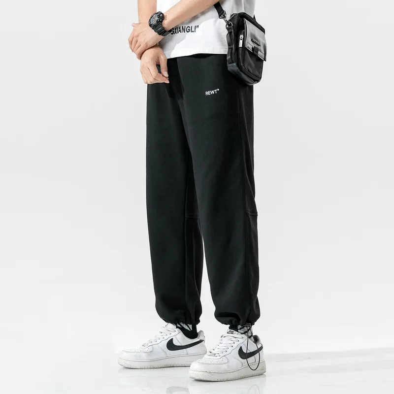 Japanese Fashion Jogging Pants Men Sports Pants Loose Ankle Banded Pants Male Summer Basketball Straight Sweatpants Harem Pants