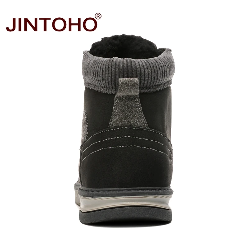 JINTOHO/Мужская зимняя обувь из натуральной кожи; модные мужские зимние ботинки; мужские Ботильоны; повседневная мужская кожаная обувь; мужские кожаные ботинки