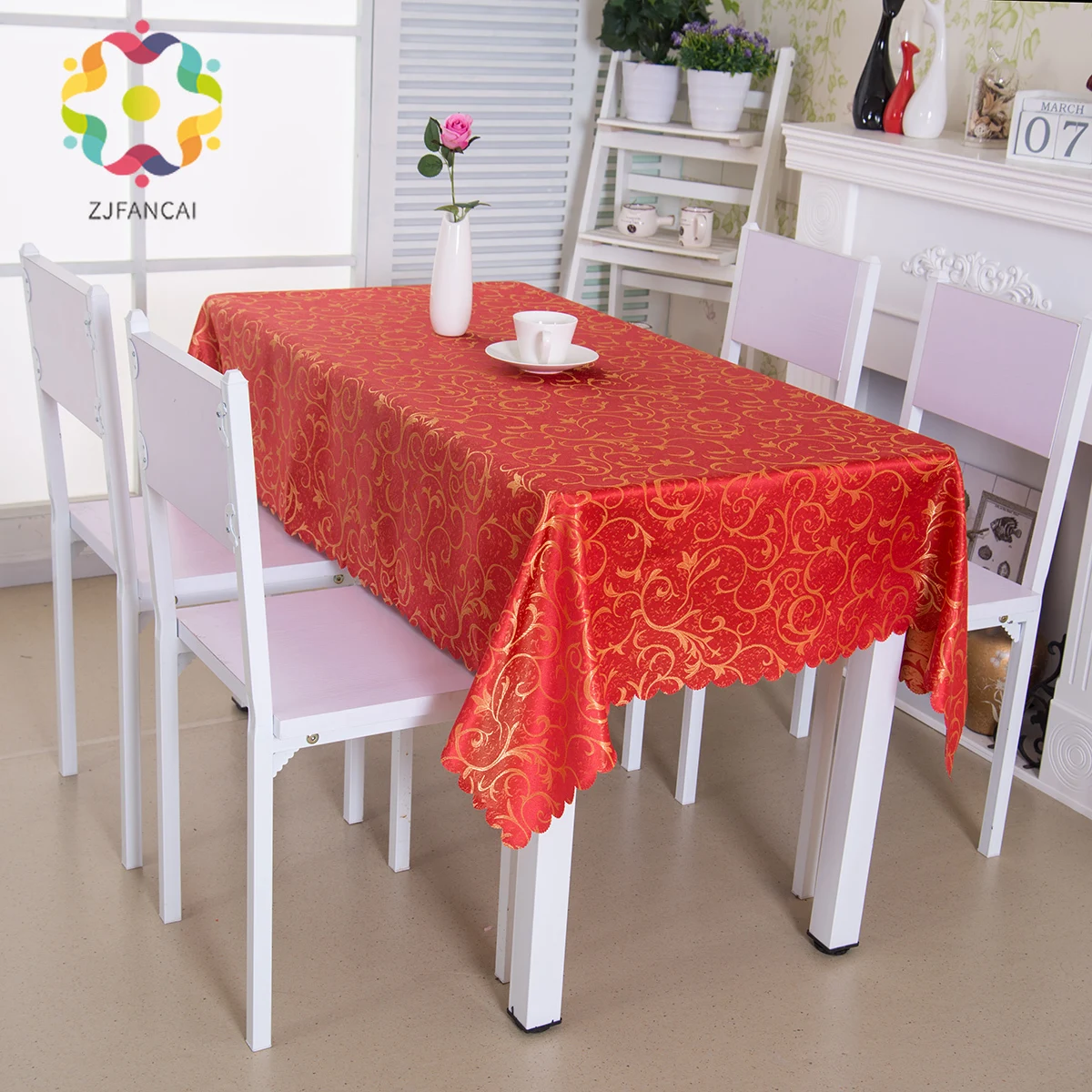 

Customizable Hotel Banquet Dedicated Household European Jacquard Waterproof Polyester Square Tablecloth