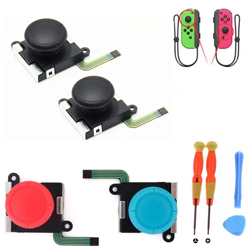 

3D Analog Joystick thumb Stick grip Cap Button Key Module Control Repair Part for Nintend Switch Lite NS Mini Joy-Con Controller