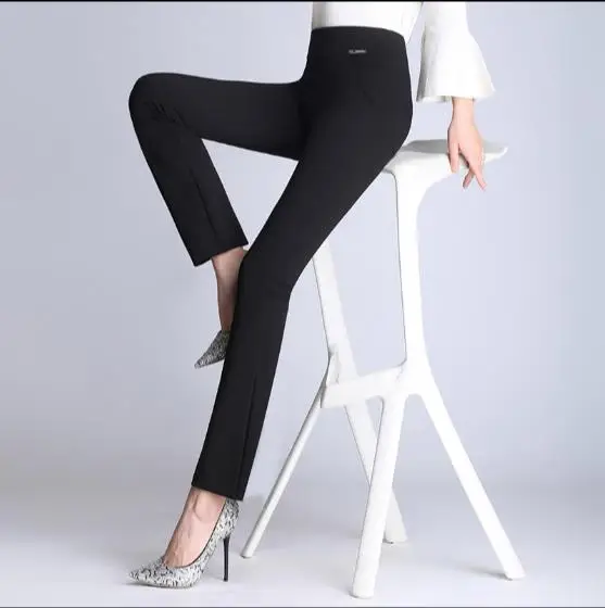 Pantalon большие женские брюки высокая эластичность OL для девушек офиса работы узкие