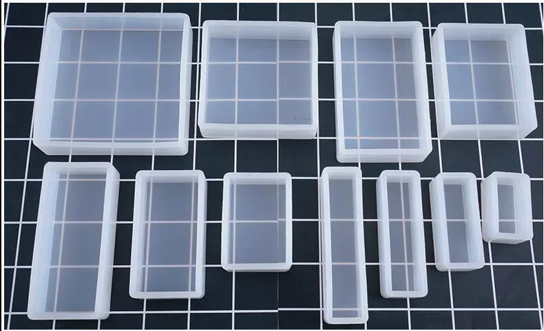

Crystal UV Epoxy Square Rectangular Mold Silicone High Mirror Cubes Handmade Jewelry making tool Decoration craft display