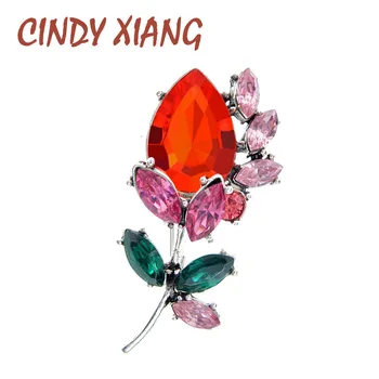 

CINDY XIANG red color small flower brooches for women sprinf fashion design pin wedding jewelry cheap price gift