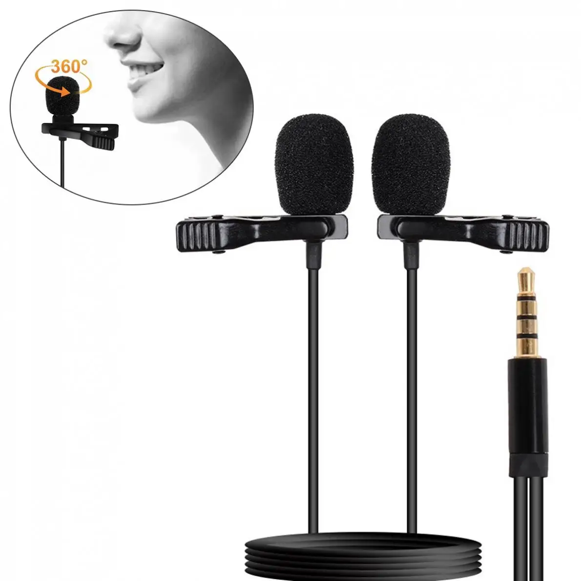 Micrófono profesional de solapa para teléfono inteligente, Mini micrófono profesional de 3,5mm con Clip de cuello, condensador de solapa para estudio