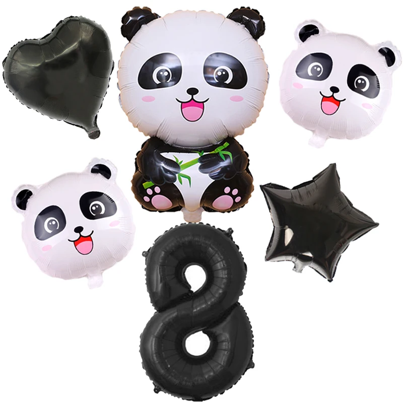 Panda Theme Birthday Party Decorations Kids Disposable Tableware Set Plate Napkin Baby Shower Favors Cartoon Panda Balloon