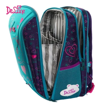

Delune New Children School Bags For Girls Boys Orthopedic Backpacks Bear Car Pattern School Backpacks mochila escolar Grade 1-5