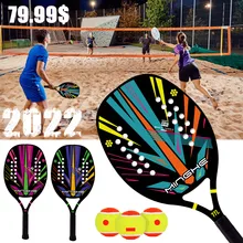 

MINGHE 2022 latest multicolor beach tennis racket carbon fiber EVA foam core lightweight tennis racket