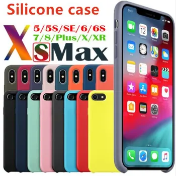 

Luxury Original Silicone Phone Case For iphone 7 8 Plus For Apple Cover For iPhone 6 6S Plus X XS MAX XR 7 8 No Logo Cases Capa