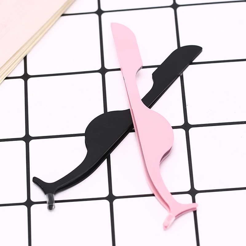 1PC Stainless Steel Eye Lash Tweezer False Eyelash Makeup Tweezer Fake Eye Lash Applicator Clip Makeup Tool