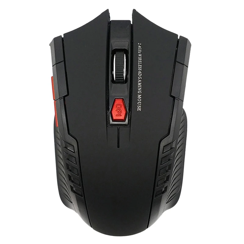 2.4Ghz Wireless Mouse With Usb Receiver For Pc Gaming Optical Mouse Without Battery Black Plastic