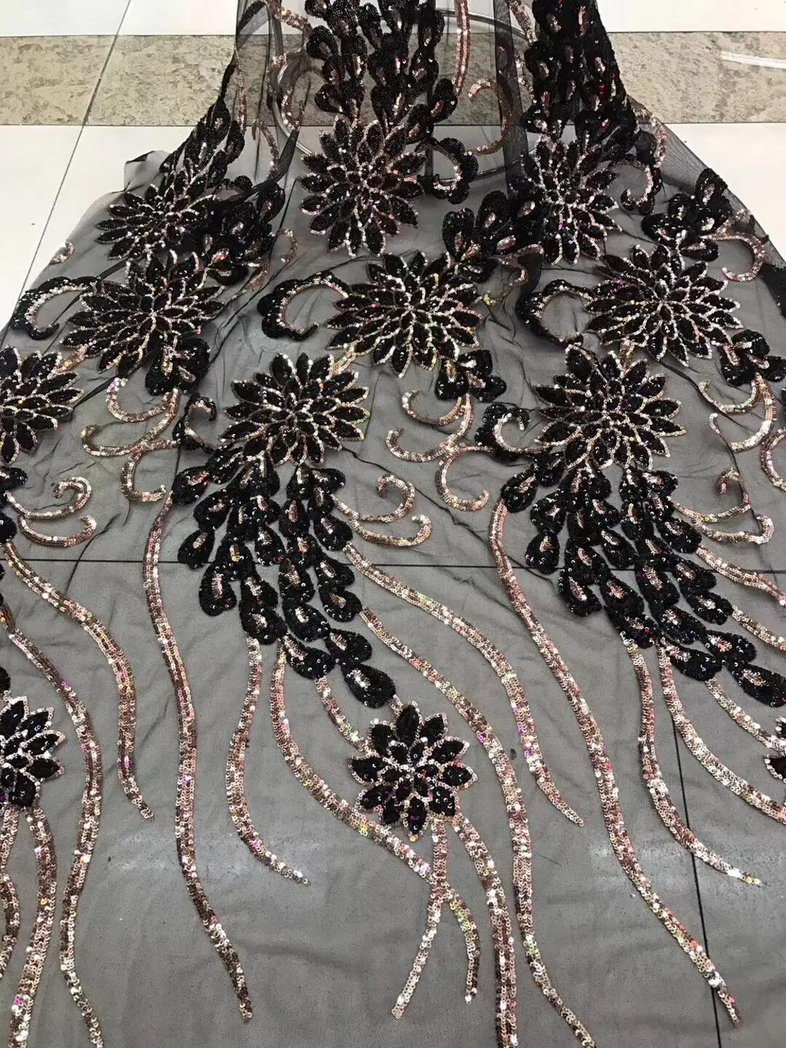 

French sequins Lace For Wedding Latest design JIANXI.C-98904 African French Embroidery Net Lace Fabric