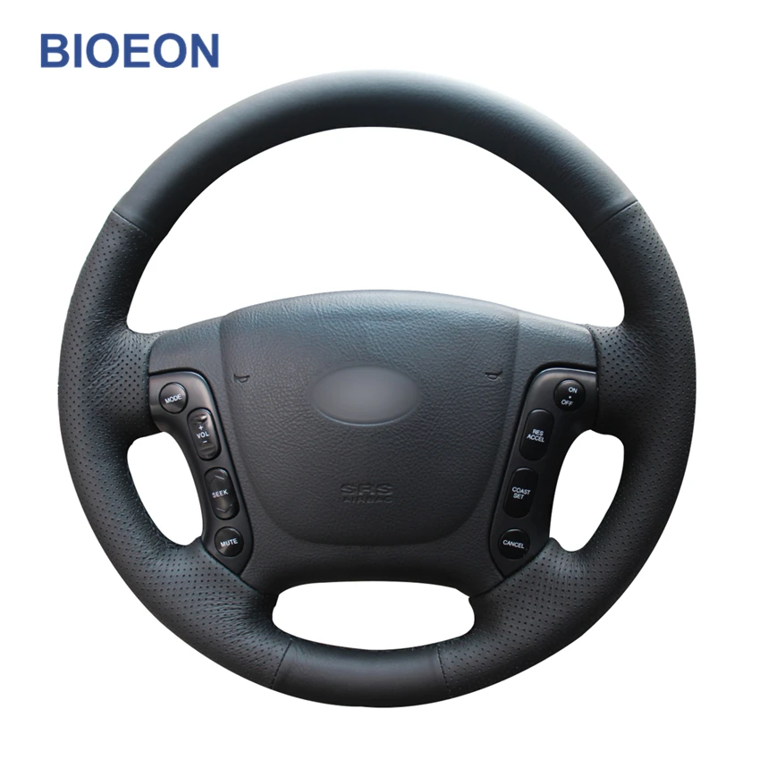 

Оплетка черного цвета из искусственной кожи для руля Hyundai Santa Fe 2006-2012 H-1 Starex 2008-2020 i800 2008-2019