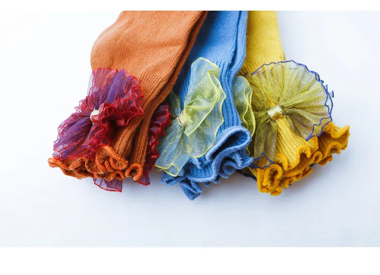 INS; сезон весна-осень; детские носки в Корейском стиле однотонные Цвет Универсальный оборками короткие носки в японском стиле полусапожки с бантом в вооруженных силах