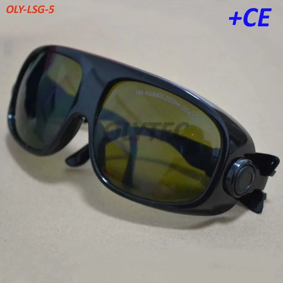 CE Новые защитные очки IPL для широкого диапазона волн 190-2000nm CE сертифицированный черный чехол и салфетка для очистки - Цвет: Black frame