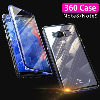 

360 Double-sided Tempered Glass Phone Case on for Samsung Galaxy M30S A20 A30 A50 S10e S10 Plus magnetic adsorption flip covers