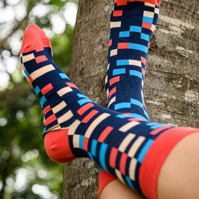 

Fashion men's and women's boat socks geometric pattern casual socks