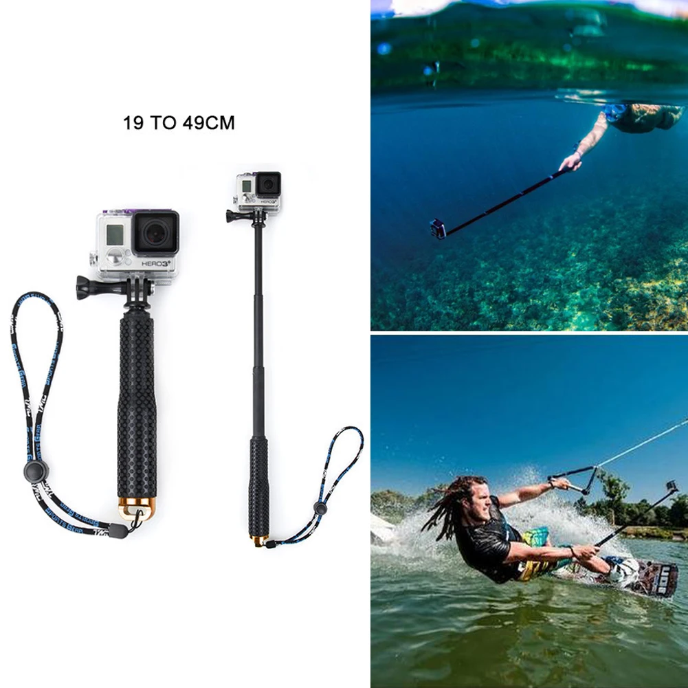 Алюминиевый выдвижной монопод для селфи для камеры gopro hero 4 3+ 3 2 sj4000 sj5000 sj6000 xiao mi yi