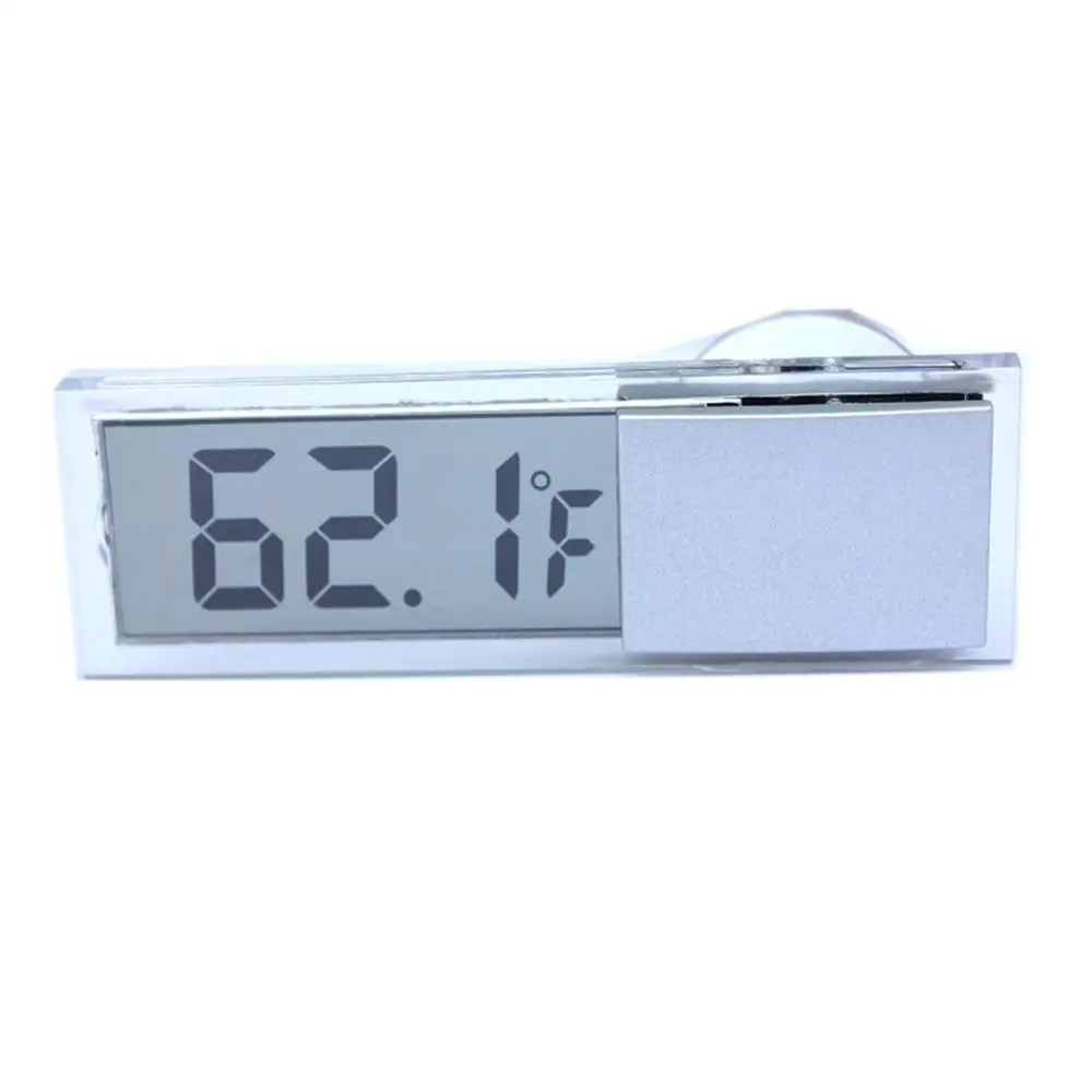 Цифровая метеостанция на присоске Крытый Открытый термометр Большой ЖК-дисплей термометр гидрометр - Цвет: Черный