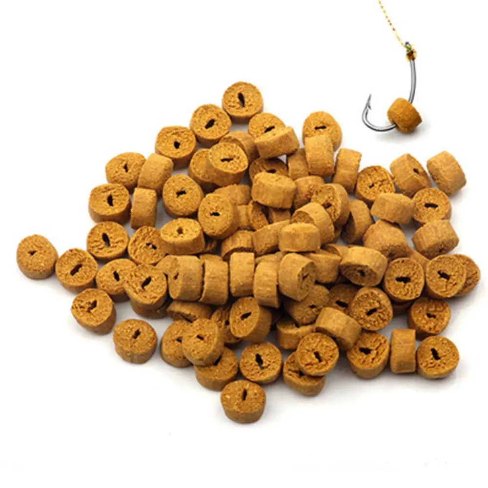 25G 100Pcs Red Carp Fishing Hollow Bait Grass Carp Baits Fishing Baits Lure Formula Insetto Particle Boilie Pellets Hook Up