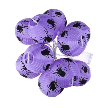 

10Led Portable Paper Lanterns light Halloween Venue Arrangement Props Ghost Festival Decorative Strings Bz1250