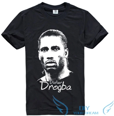Новинка года; Классная футболка с надписью «drogba»; хлопковая футболка с короткими рукавами для друга; подарок; 1205