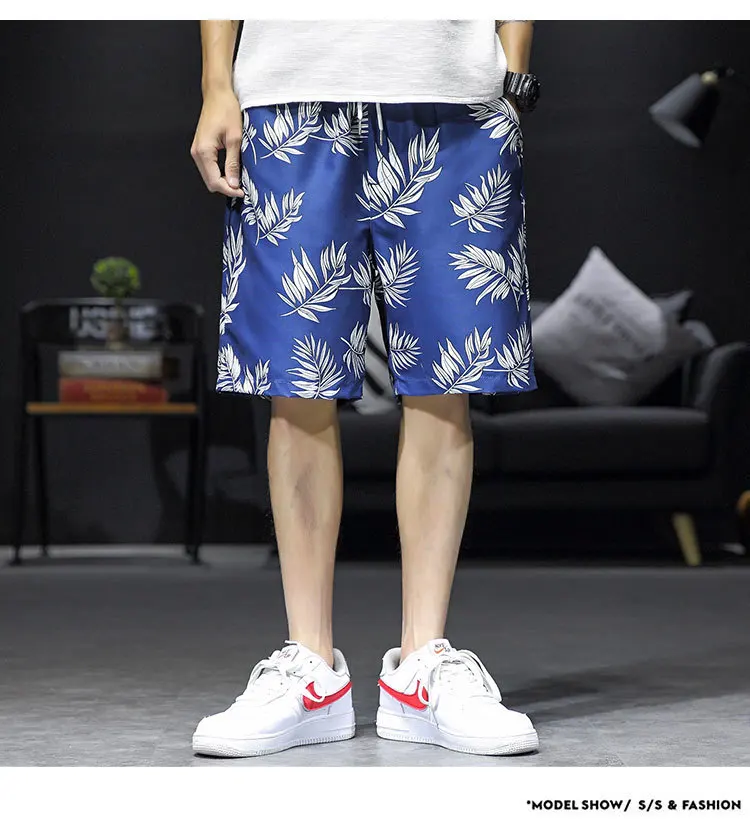 Мужские повседневные шорты в стиле хип-хоп с принтом Zomer Hawaii Korte Broek Mannen Losse Trekkoord Korte Broek Mannen