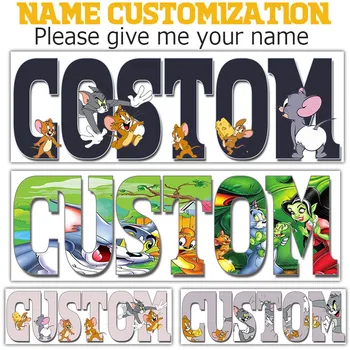 

Full Square 5D Diamond painting broderie diamant Name Photo custom letter customization princess Cartoon Cat and mouse tableau