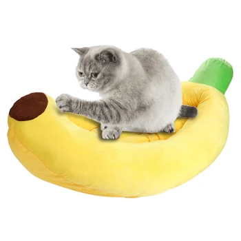

Banana Cat Bed House Cozy Cute Banana Puppy Cushion Kennel Warm Portable Pet Basket Supplies Mat Beds for Cats & Kittens N27