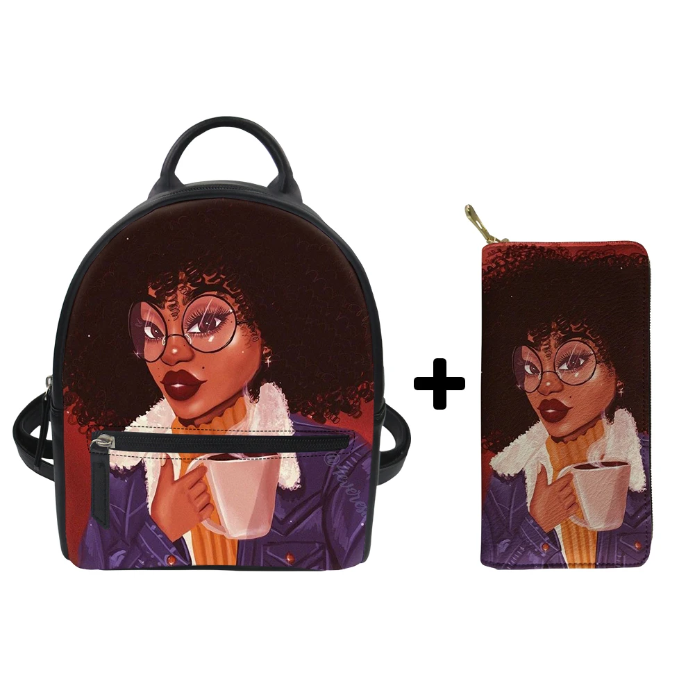 FORUDESIGNS/женский рюкзак на плечо в африканском стиле для девочек, черный дизайн, мини-рюкзак, женские сумки на плечо из искусственной кожи для женщин, рюкзак - Цвет: YQ3718Z4Z21