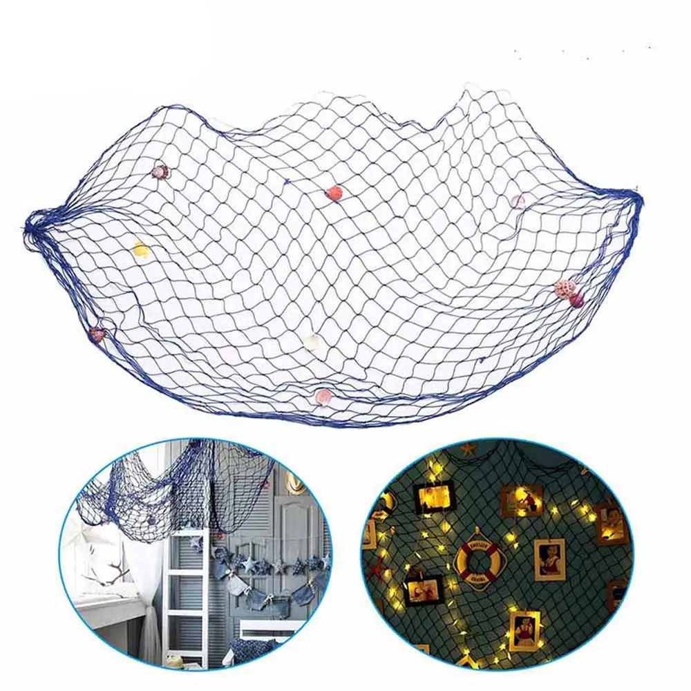 Подвесной орнамент в виде рыбной сети в средиземноморском стиле, вечерние пляжные декоративные рыболовные сети для морского пляжа, настенный Декор для дома